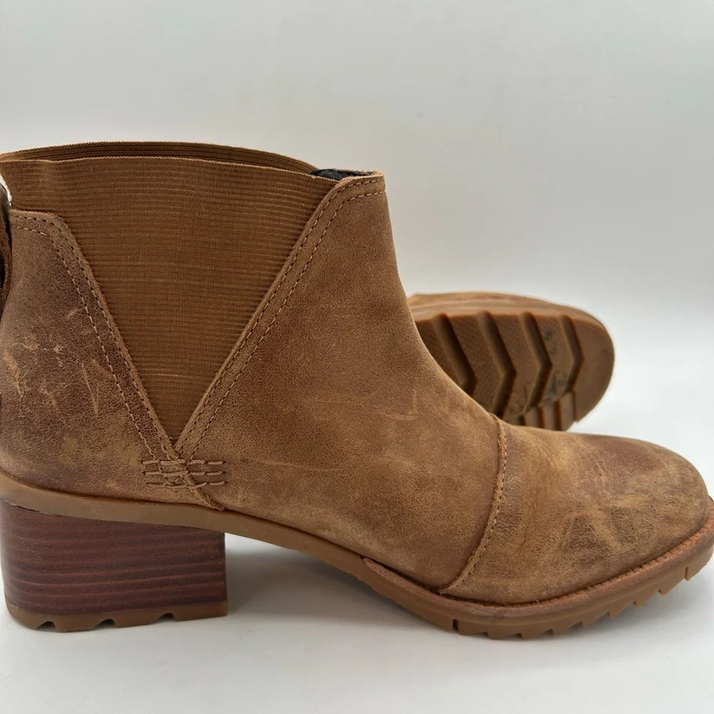 Sorel Women's Size 8 Cate Chelsea Bootie Waterproof Leather Brown Rain Boot - Picture 7 of 10